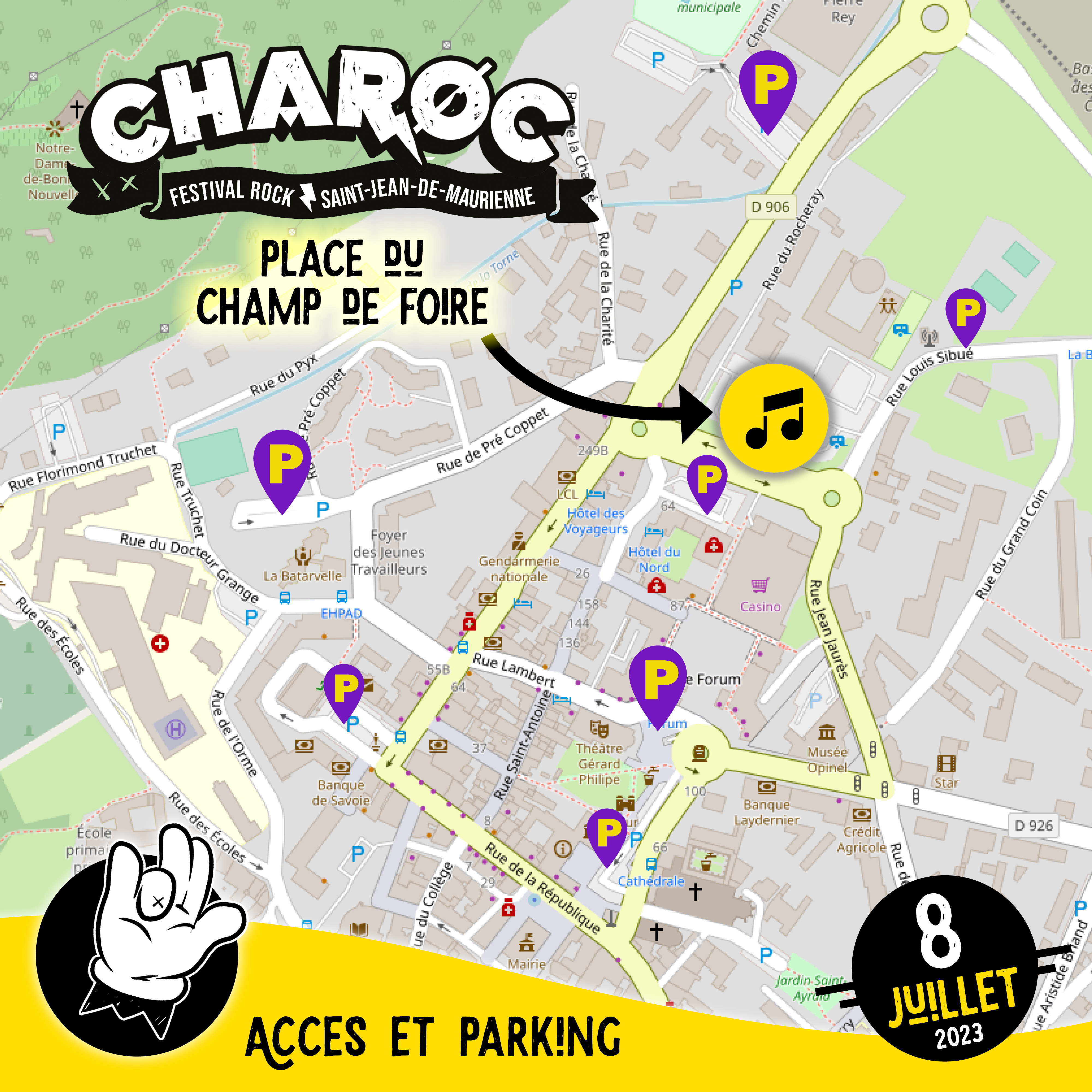 festivla charoc saint-jean-de-Maurienne acces parking 2023 savoie rock
