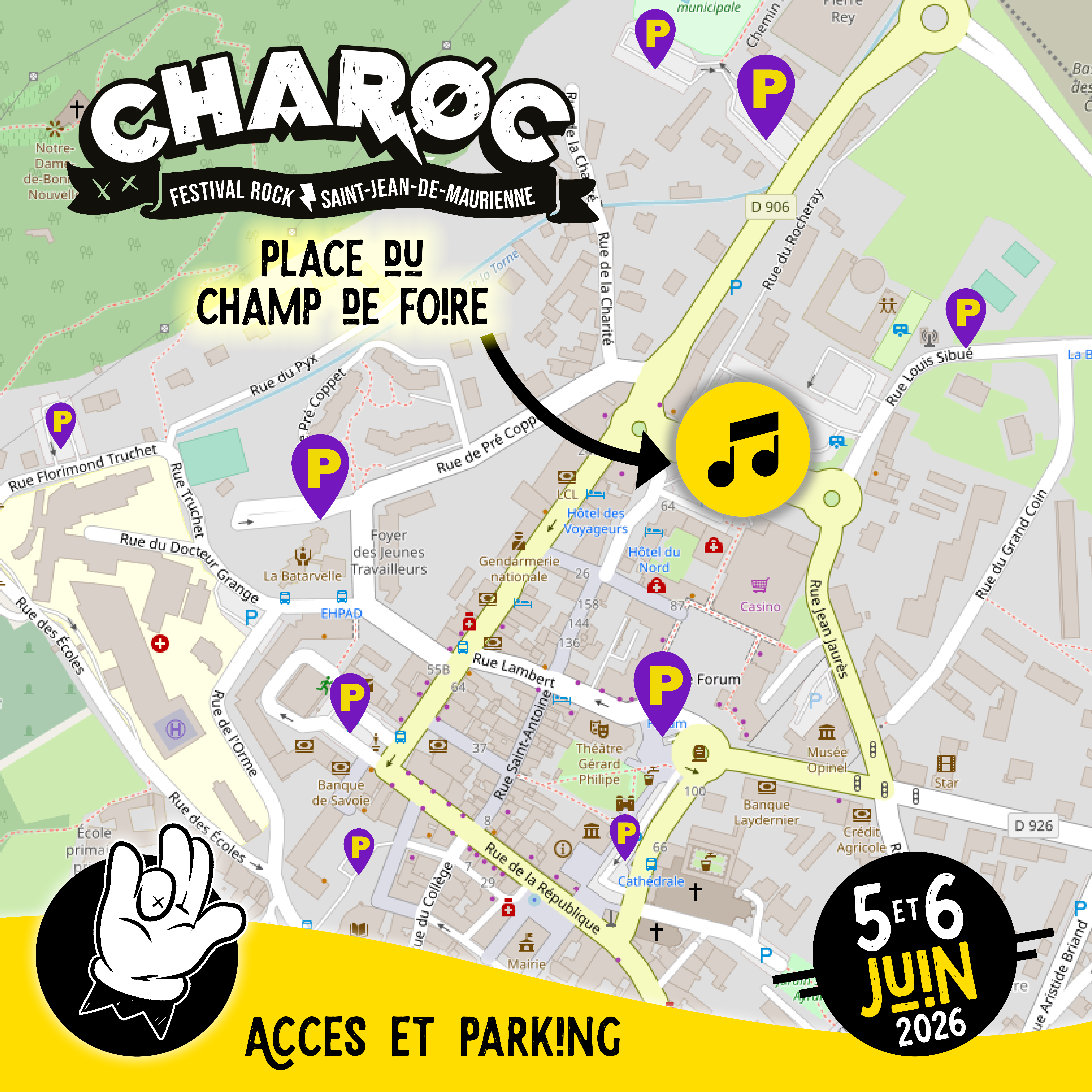 Accès-et-Parking_2026 festivla charoc saint-jean-de-Maurienne acces parking 2023 savoie rock